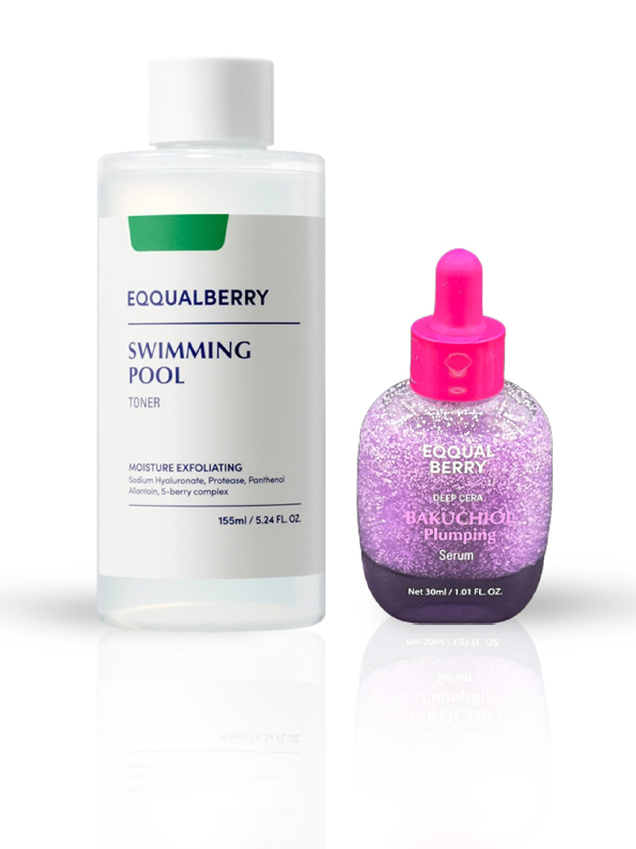 Eqqualberry Swimming pool Toner (155 ml) + Bakuchiol Plumping Serum 30 ml