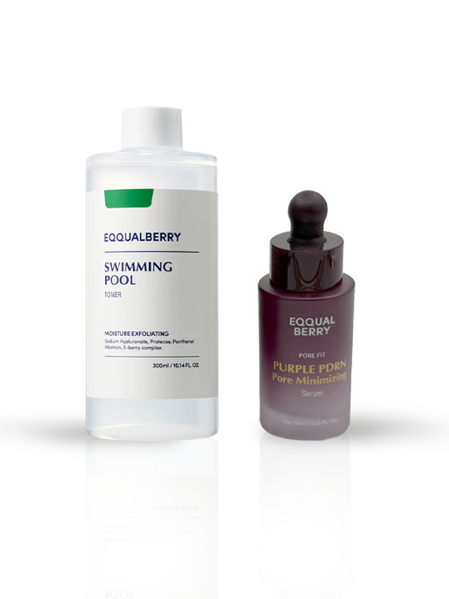 EQQUALBERRY Swimming pool Toner (300 ml) + Purple PDRN Pore Minimizing Serum 30 ml