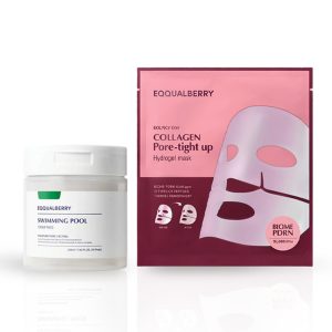 Eqqualberry Swimming Pool Toner Pads 220ml 70 sheets + Collagen Pore-tight up Hydrogel Mask (4sheets)